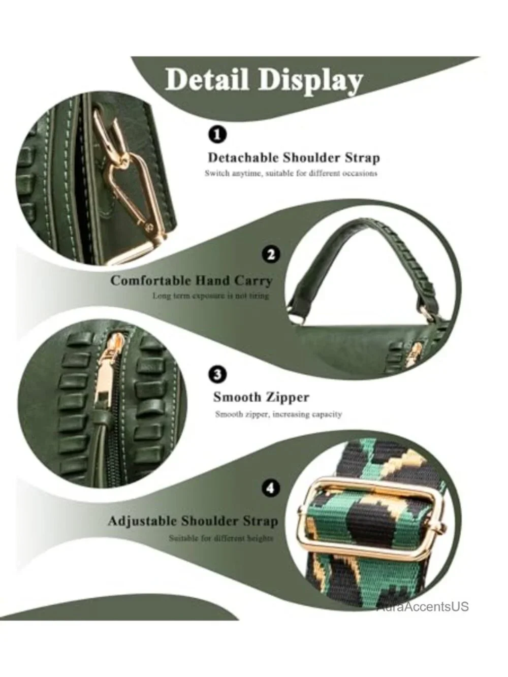 Faux Leather Vintage Crossbody Bag with Leopard Strap